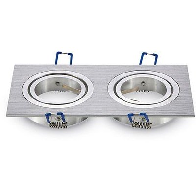 Corp spot 2XGU10 patrat aluminiu V-TAC SKU-3608