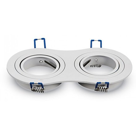 Corp spot 2XGU10 alb unghi reglabil V-TAC SKU-3601