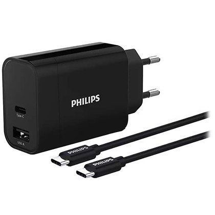 Incarcator retea USB A si TIP C rapid 30w PHILIPS PH-DLP2621C/1, cablu 1m