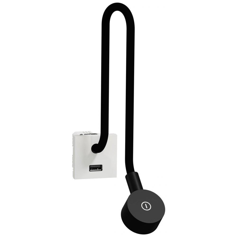 Veioza + priza de incarcare USB tip A Schneider Noua Unica NU360318, alb