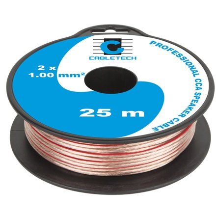 Cablu transparent pentru difuzor, material CCA, 2 x 1 mm2, rola 25 m, KAB0396