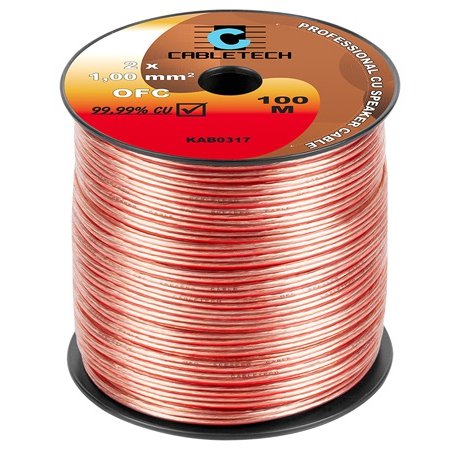 Cablu pentru difuzor, material cupru OFC, 2 x 1 mm2, Rola 100 m KAB0317
