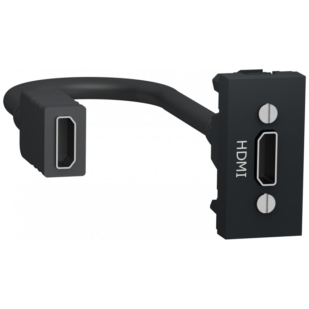 Priza HDMI precablata 1 modul Schneider Noua Unica NU343054, antracit