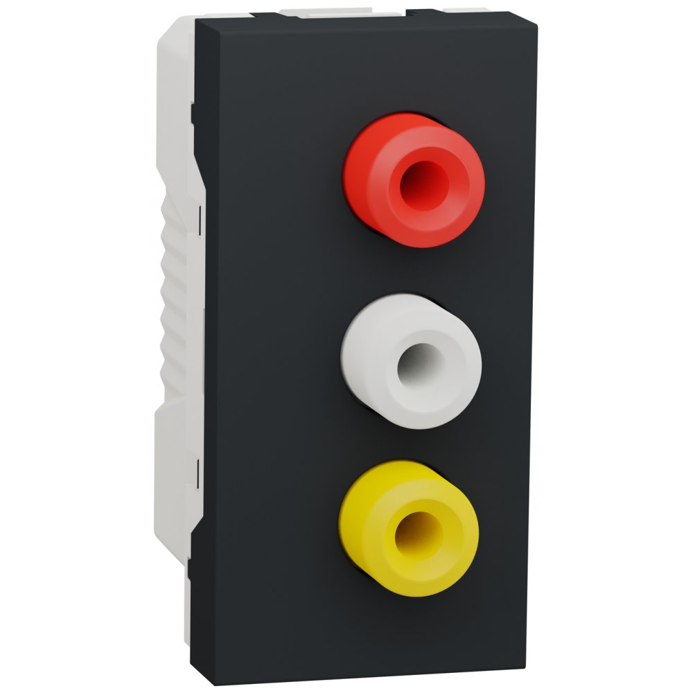 Priza tripla RCA 1 modul Schneider Noua Unica NU343154, antracit