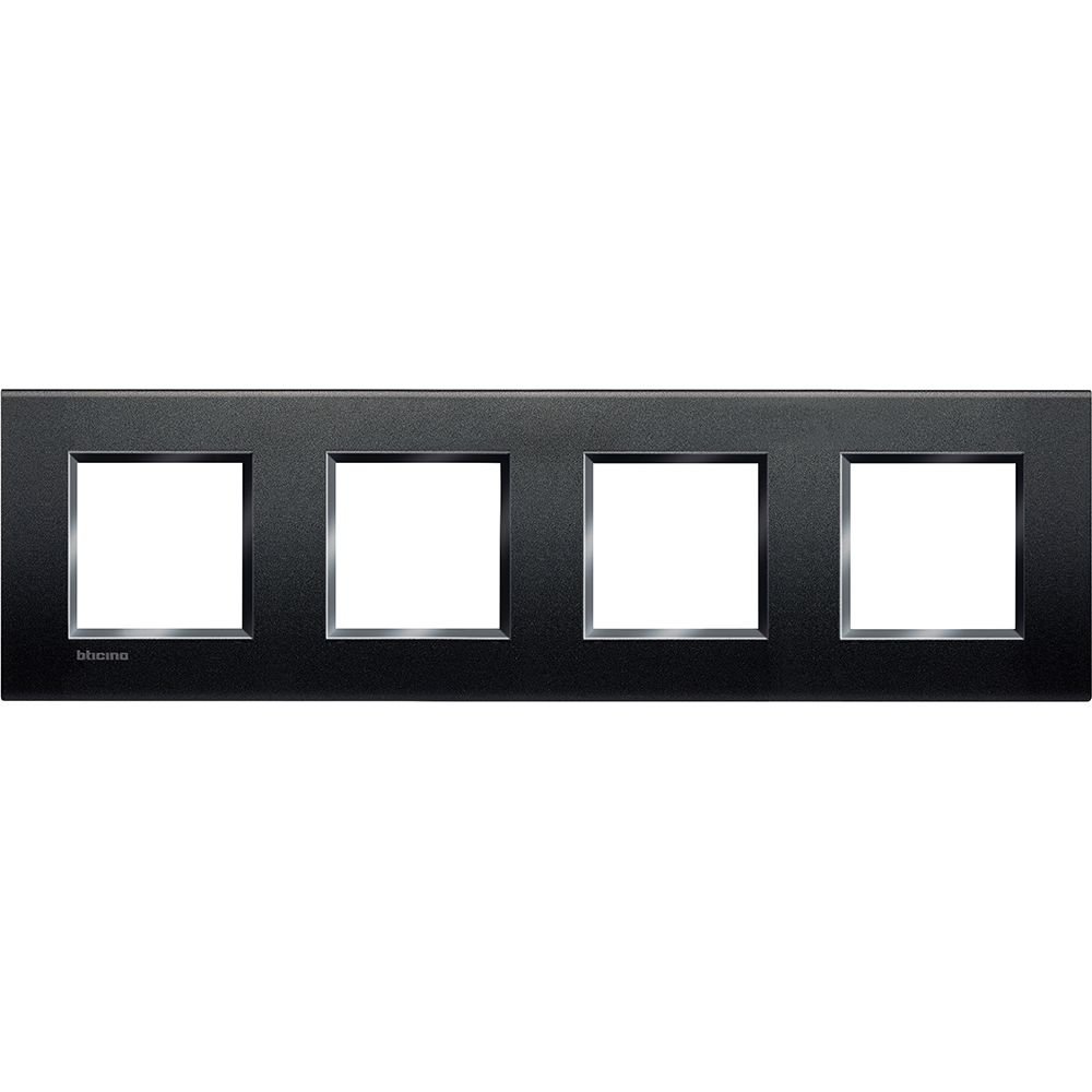Rama ornament 4 posturi ( 2x4P ) Bticino Living Light LNA4802M4AR, antracit