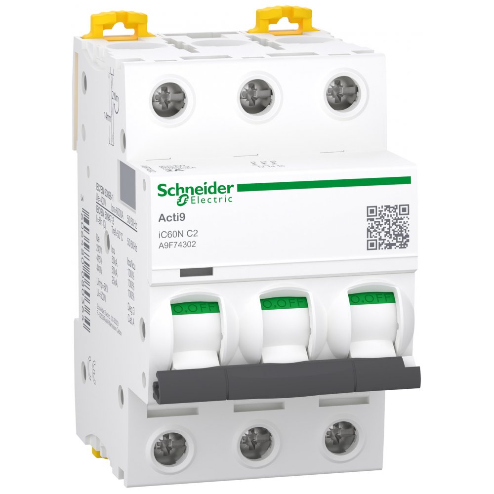 Siguranta automata Acti9 Ic60N 3P, 2A, curba C Schneider A9F74302
