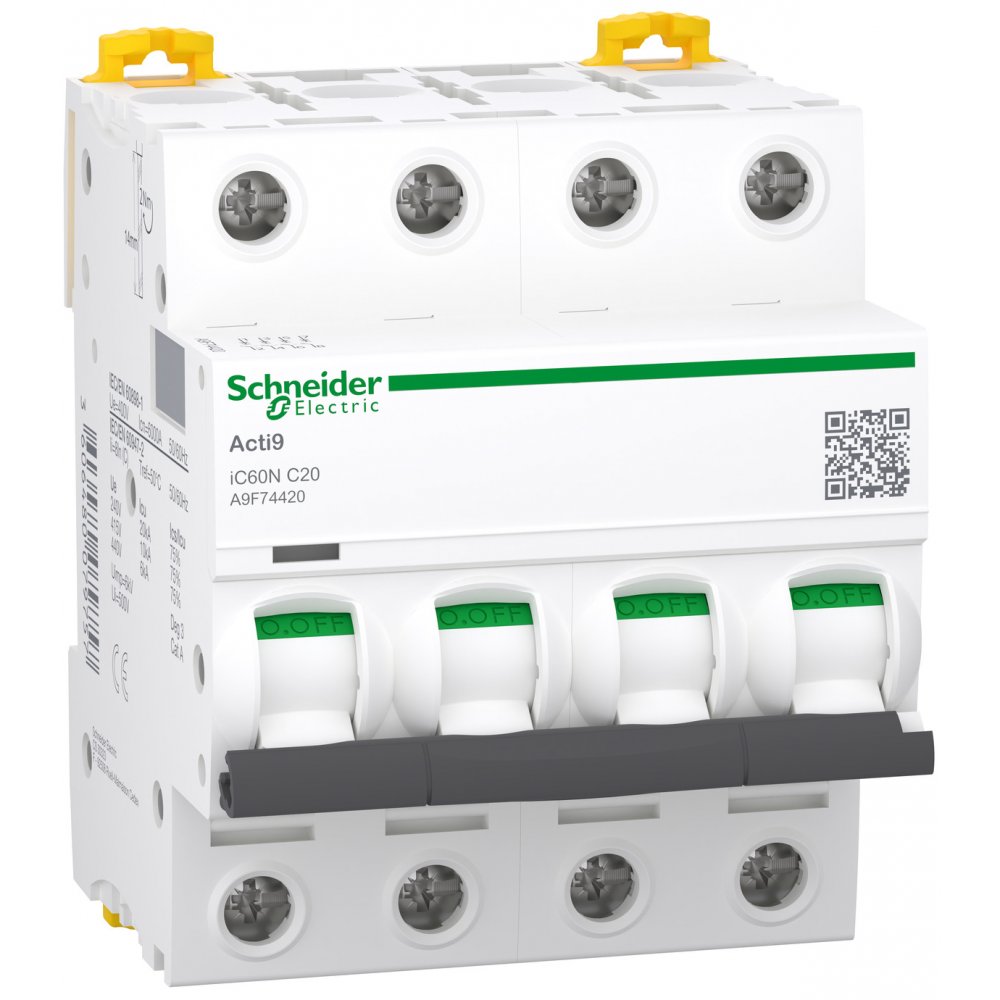 Siguranta automata Acti9 Ic60N 4P, 20A, curba C Schneider A9F74420
