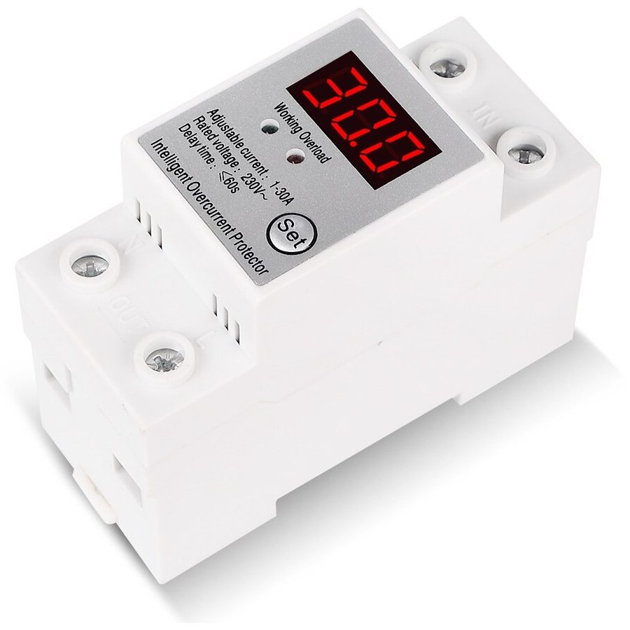 Releu siguranta digitala de protectie tensiune, Sinotimer, 30A, 230V, SAP-30A, recuperare automata cu afisaj LED