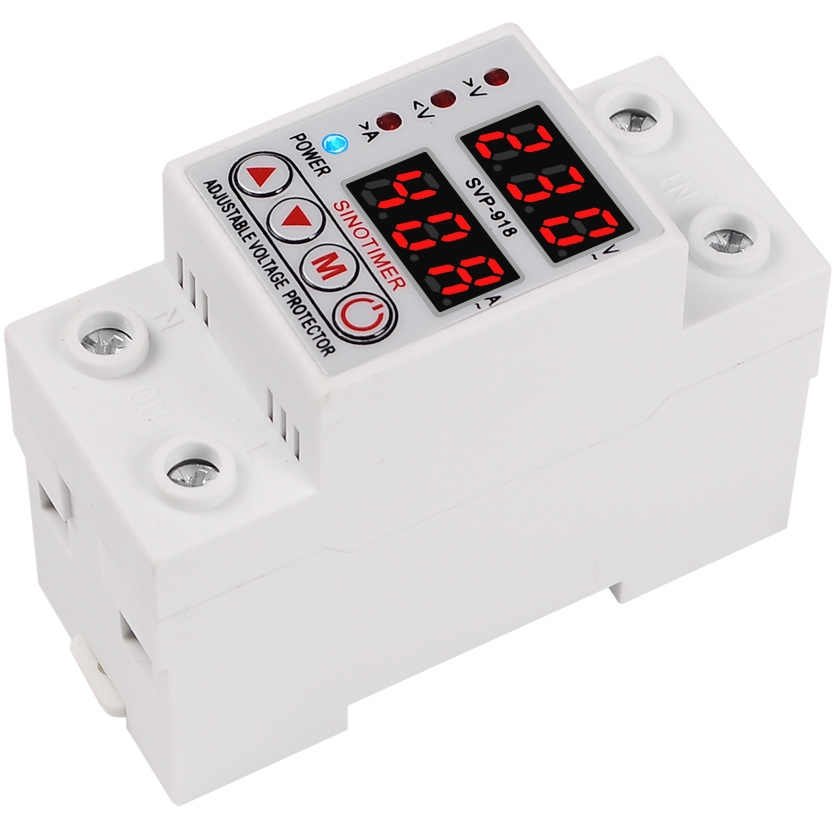 Releu siguranta digitala de protectie tensiune, Sinotimer, 40A, SVP-918-40A, ecran dublu LED, recuperare automata
