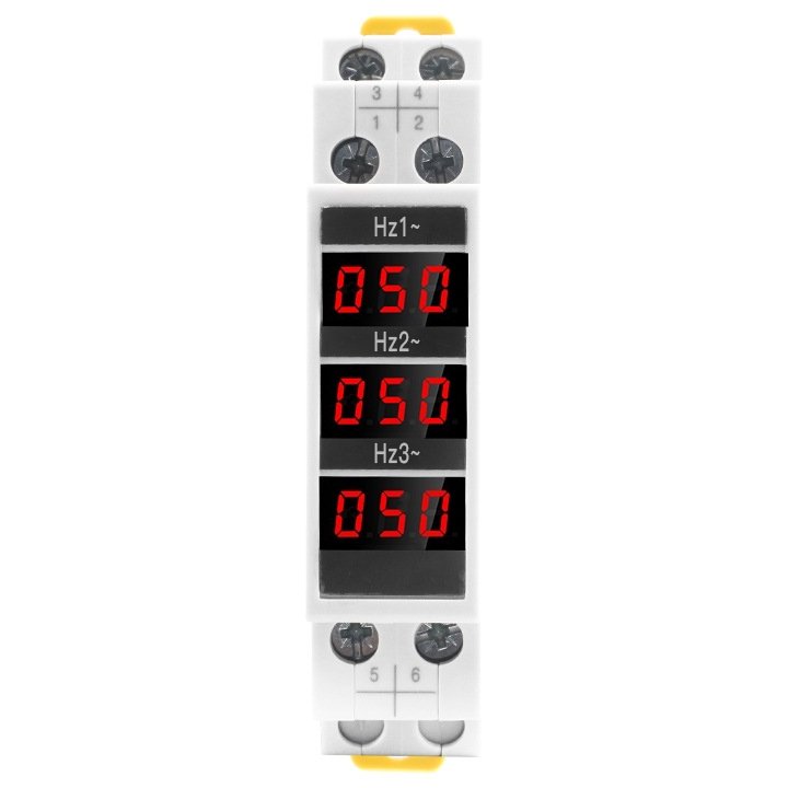 Frecventmetru digital trifazic Sinotimer pentru sina tablou DIN, SDM010HZ