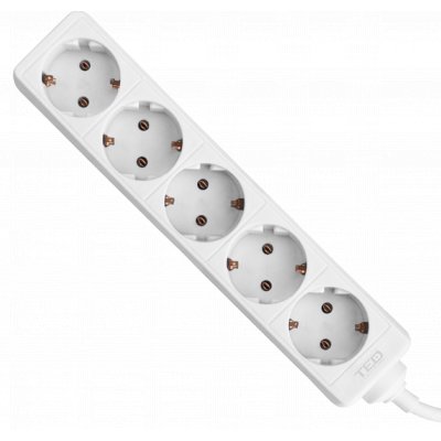 Prelungitor 5 prize 1.5 metri, 3x1.5mm ALB, TED TED001894