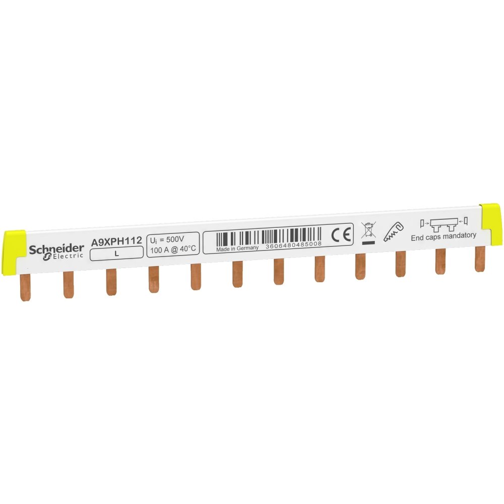 Busbar ( pieptene ) Acti9 1L, Inclinare 18mm, 12 Module, 100A Schneider A9XPH112
