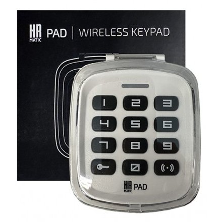 Tastatura wireless pentru automatizari HR PAD, alba, IP54 pentru exterior, functionare cu baterii AAA