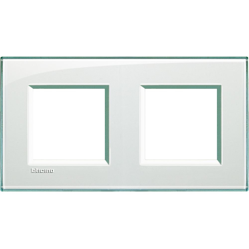 Rama ornament 2 posturi ( 2x2P ) Bticino Living Light LNA4802M2KA, aquamarine