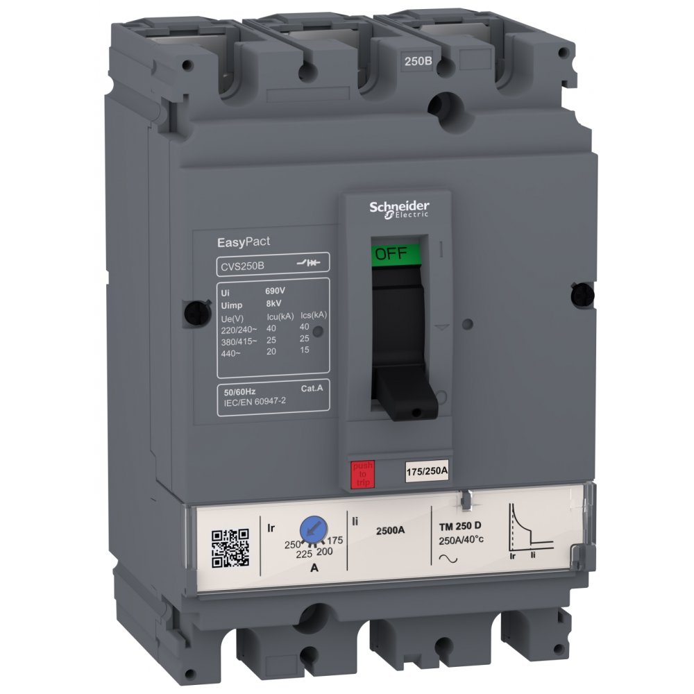 Intreruptor automat MCCB 100 Schneider, 3P, 25kA, fix, 80A Schneider LV510306
