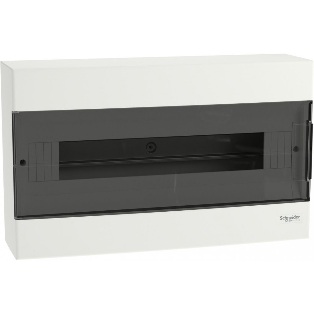Tablou cu montaj aparent Easy9EU, 1x18 Module, usa fumurie, cu 2 blocuri terminale Schneider EZ9EUC118