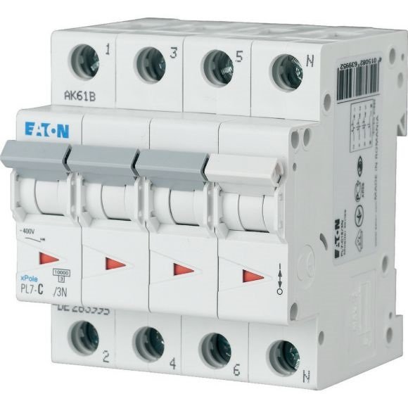 Siguranta automata 3P+N 25A 10KA PL7-C25/3N Eaton 263997