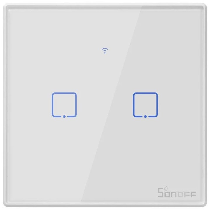 Intrerupator Smart cu Touch WiFi + RF 433 Sonoff T2 EU TX, (2 canale) 6920075727517