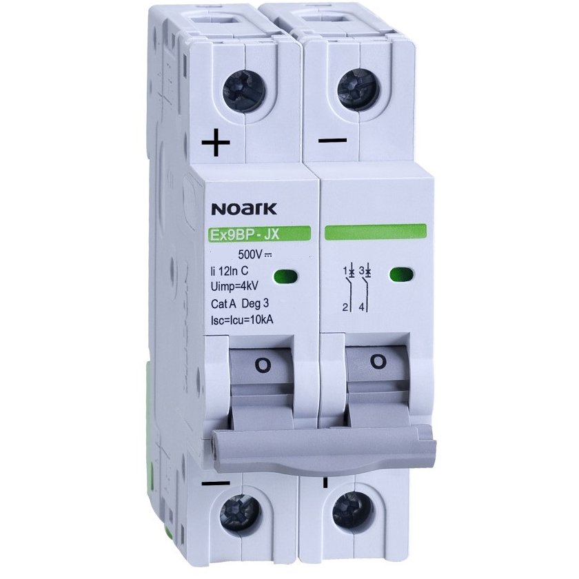 Siguranta automata curent continuu Ex9BP-JX(+) 2P 25A 500V curba C Noark 110088
