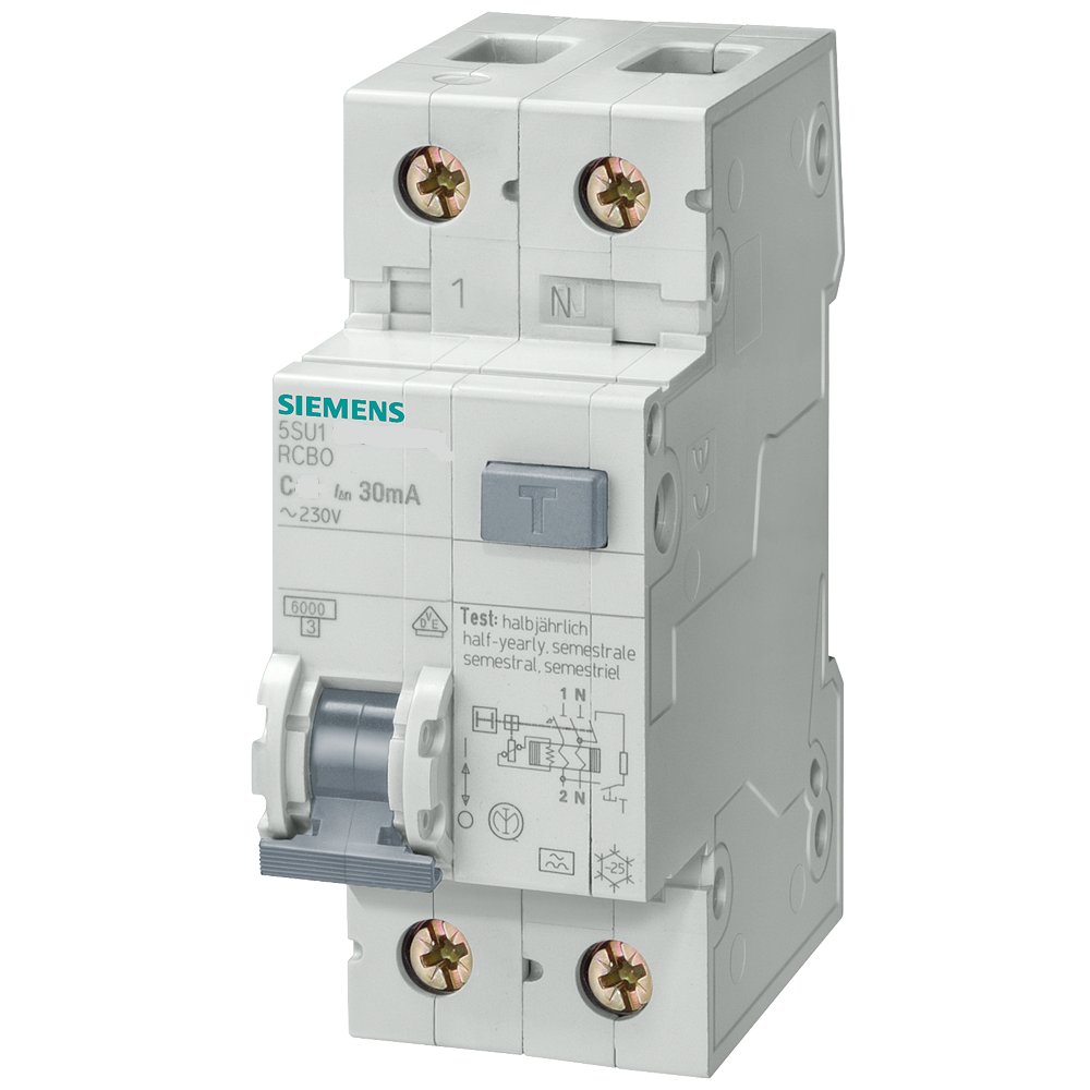 Disjunctor cu protectie diferentiala RCBO 1P+N 20A/30mA curba C tip AC 6kA Siemens 5SU1356-1KK20