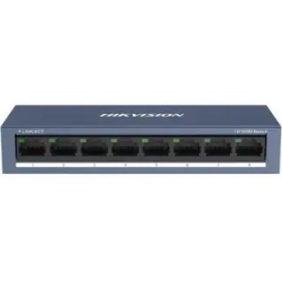 Switch 8 porturi Hikvision DS-3E0108-O, 10/100Mbps, IEEE 802.3, IEEE 802.3u, IEEE 802.3x