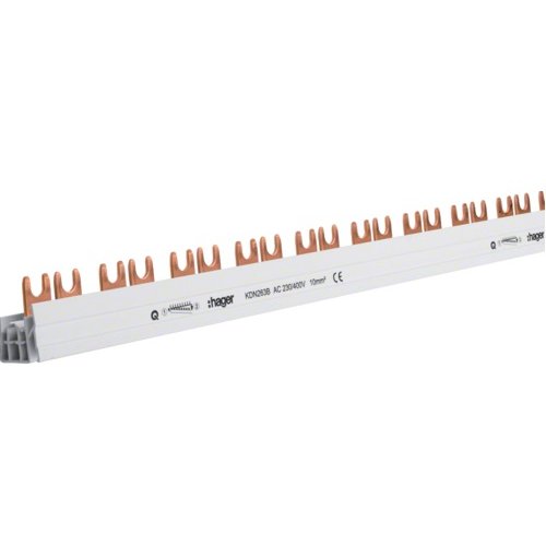 Pieptene (Busbar) 2P tip furca 57 module 10 mmp 63A lungime 1m Hager KDN263B