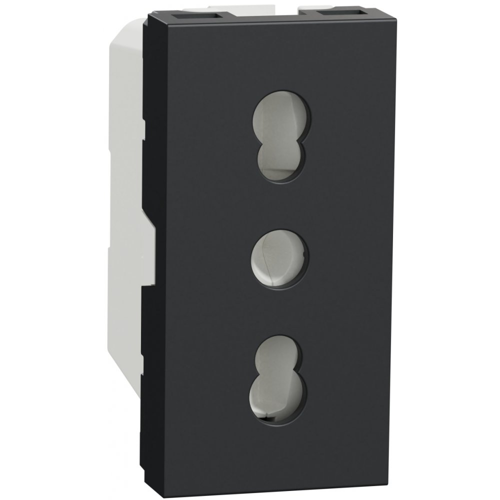 Priza italiana 1m 16A 2P+E Schneider Noua Unica NU302354, antracit