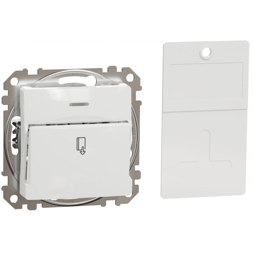 Intrerupator cu cartela Schneider Sedna Design SDD111121, alb