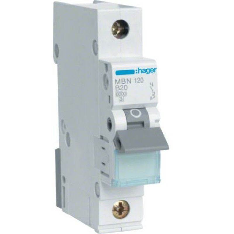 Siguranta automata 1P 20A 6KA curba B Hager MBN120