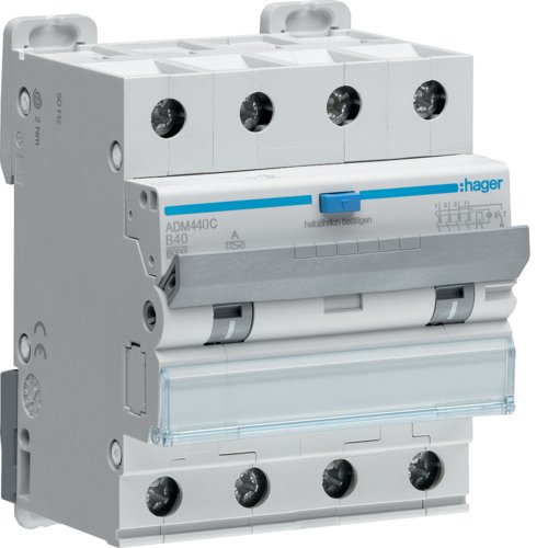 Intrerupator automat diferential RCBO 4P 40A 30mA curba B tip A Hager ADM440C