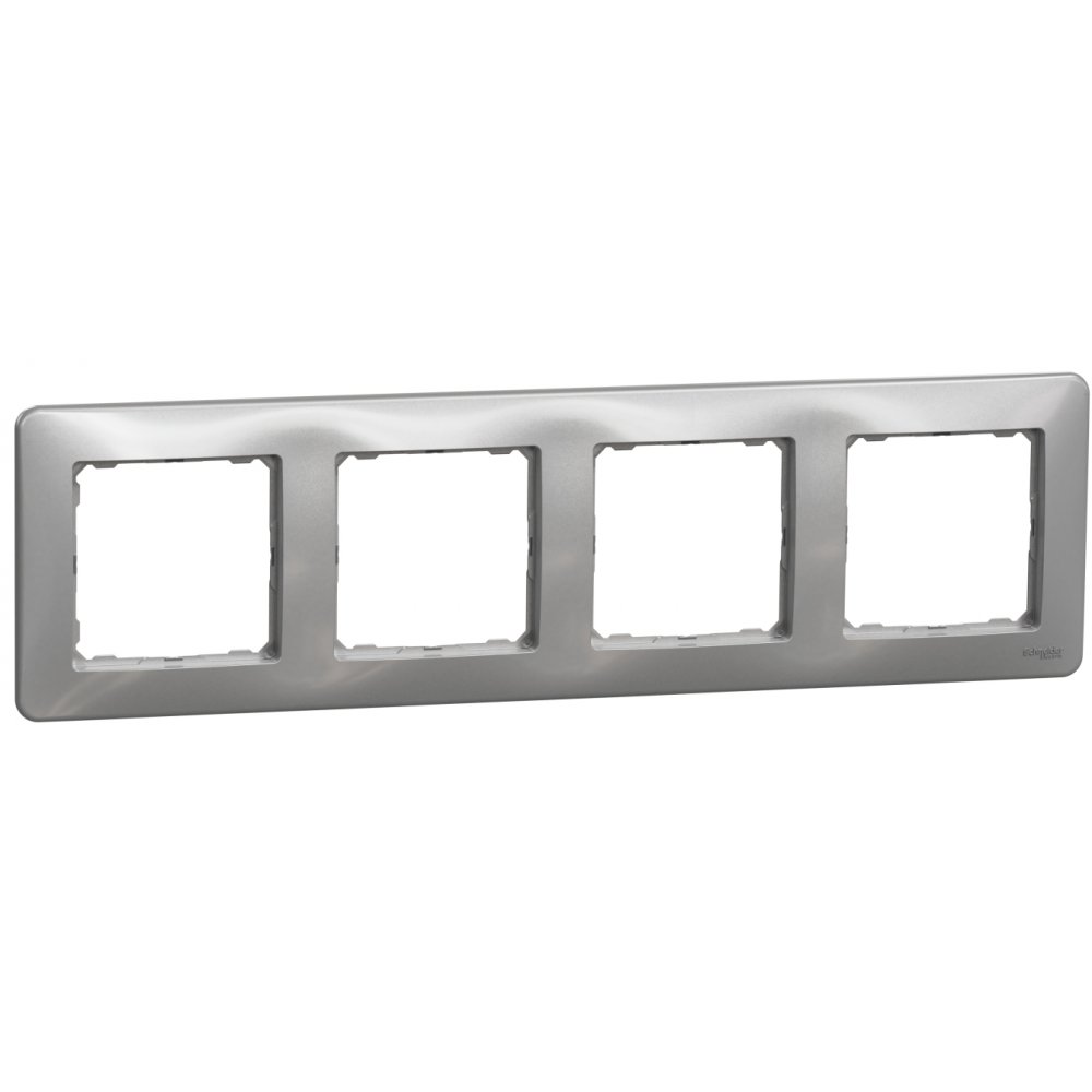 Rama 4 posturi, Schneider, SDD313804, Sedna Design, aluminiu