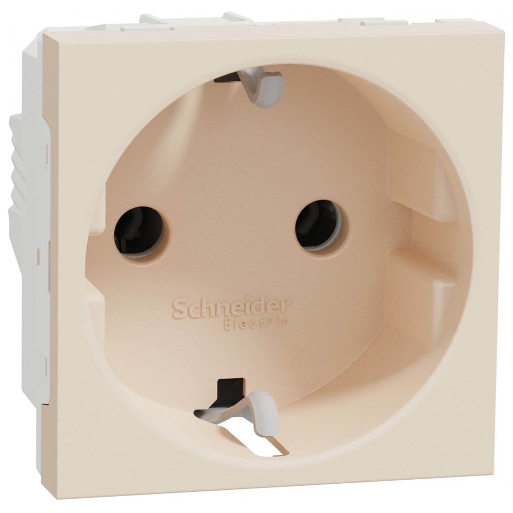 Priza 2P+E, 16A 2 module Schneider Noua Unica NU303644, bej