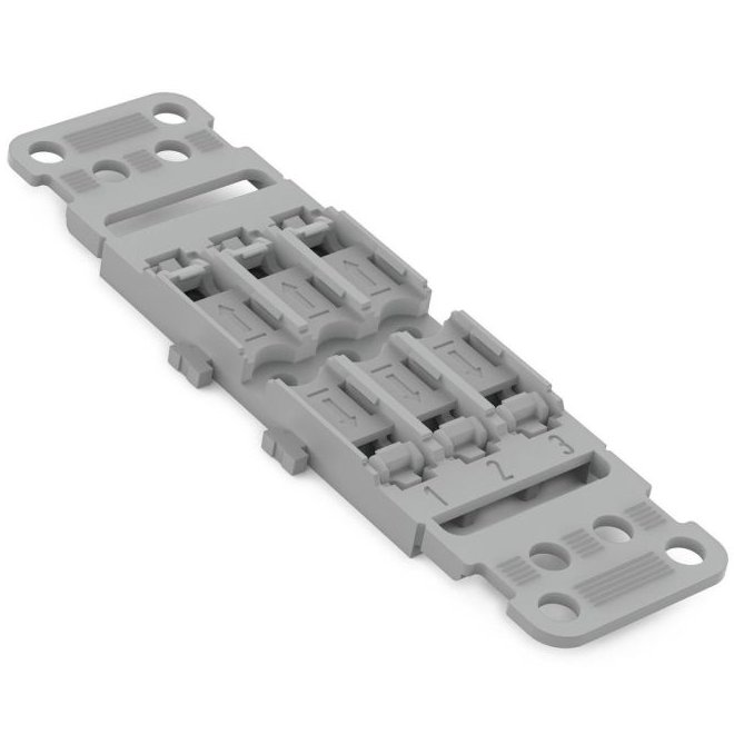 Set 5 bucati suporti pentru 3 cleme prelungire cabluri Wago cu prindere pe sina Wago 221-2503