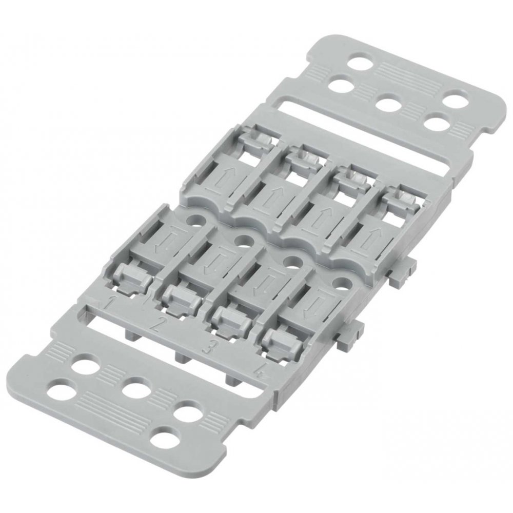 Set 5 bucati suporti pentru 4 cleme prelungire cabluri Wago cu prindere pe sina Wago 221-2504