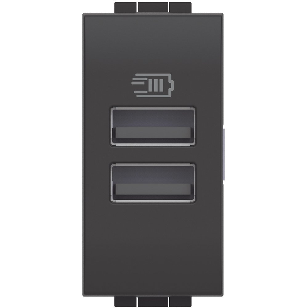Incarcator usb 1 modul 2 usb tip A+A Bticino Living Light L4191AA, antracit