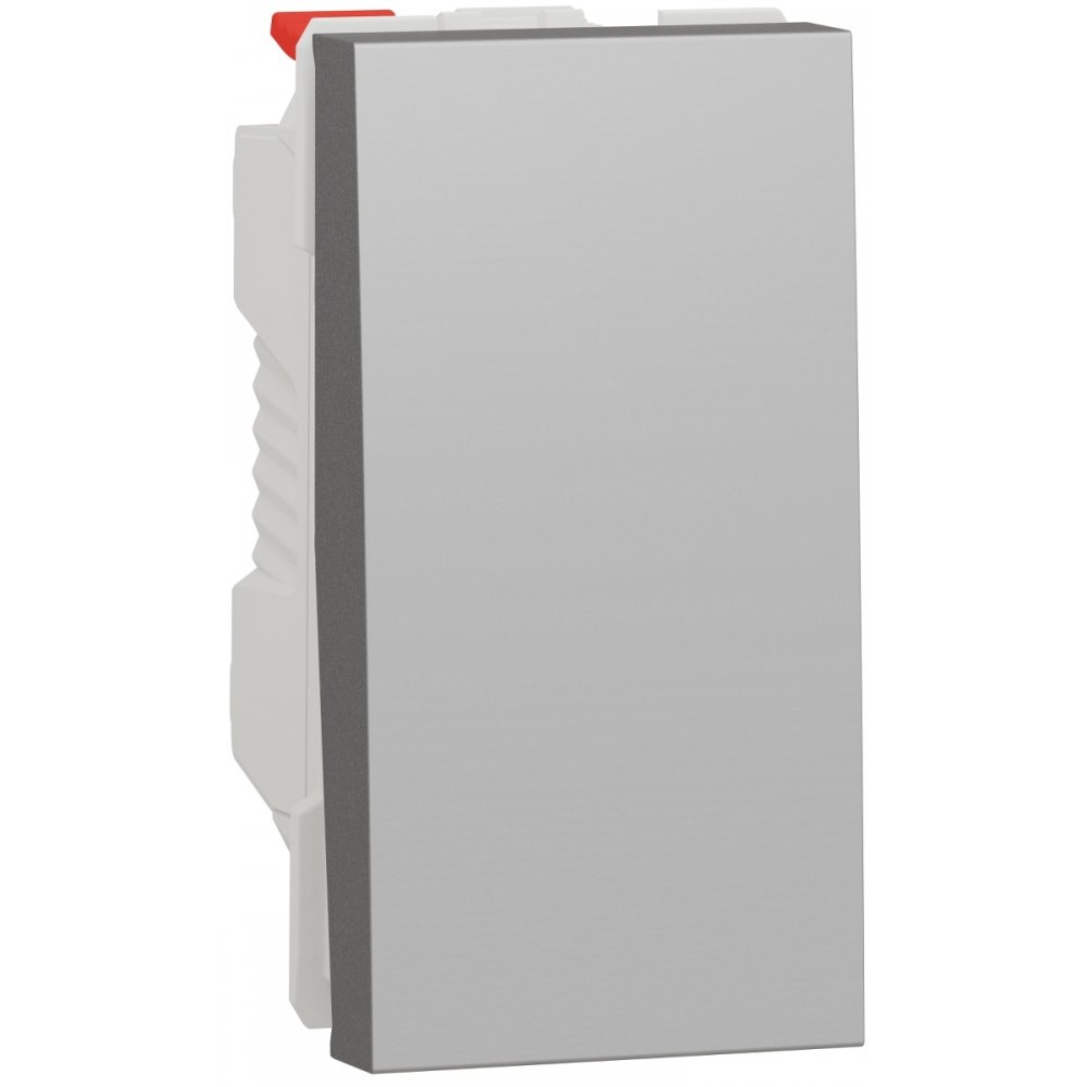 Intrerupator cap scara 10A 1 modul Schneider Noua Unica NU310330, aluminiu
