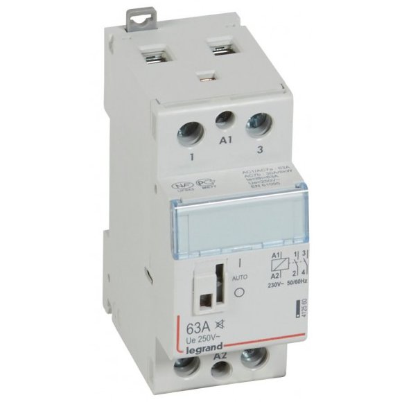 Contactor 2P 63A 2NO bobina 230V silentios Legrand 412560