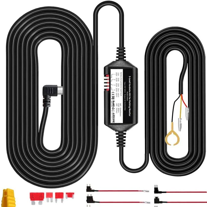 Kit cablu alimentare si monitorizare miscare pentru AZDOME JYX04 pentru modele M300 & M300S, 12/24V To 5V/3A, Micro USB