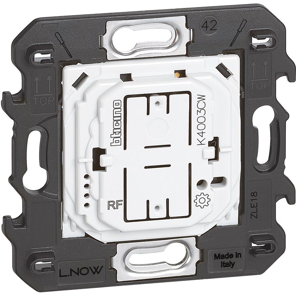 Intrerupator fara fir pentru iluminat Bticino Living Now K4003CW, alb, negru, nisip