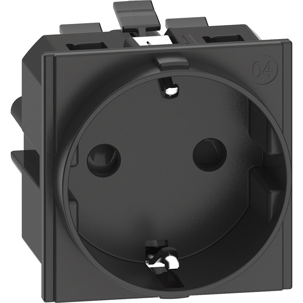 Priza standard german cu borne automate Bticino Living Now KG4141A, negru