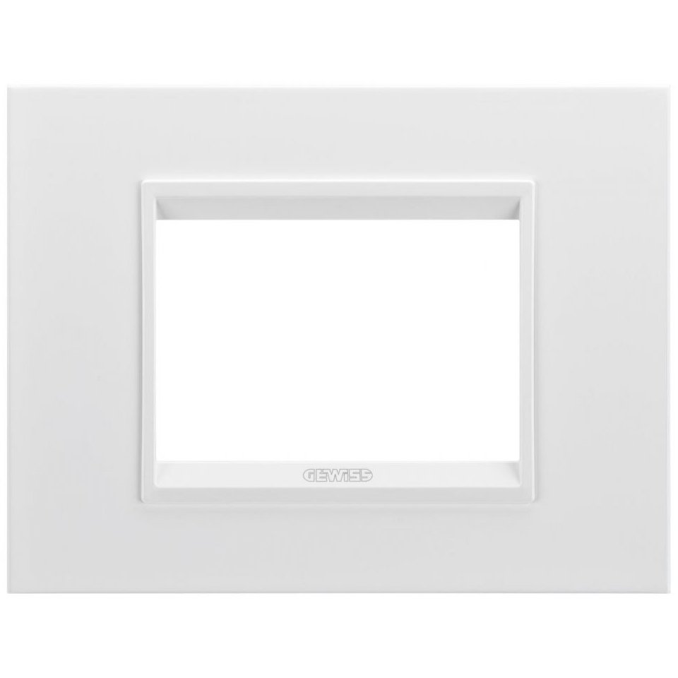Rama ornament metal 3 module Gewiss Chorus Lux GW16203XW, alb satinat monocrom