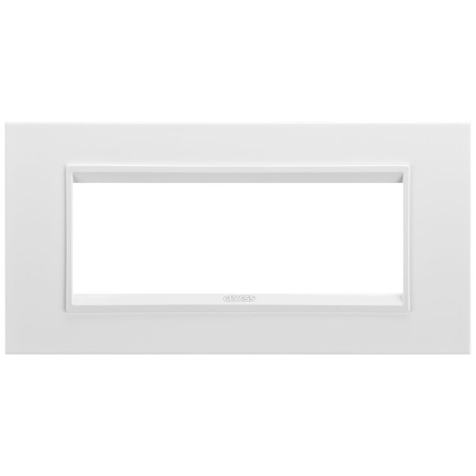 Rama ornament metal 6 module Gewiss Chorus Lux GW16206XW, alb satinat monocrom
