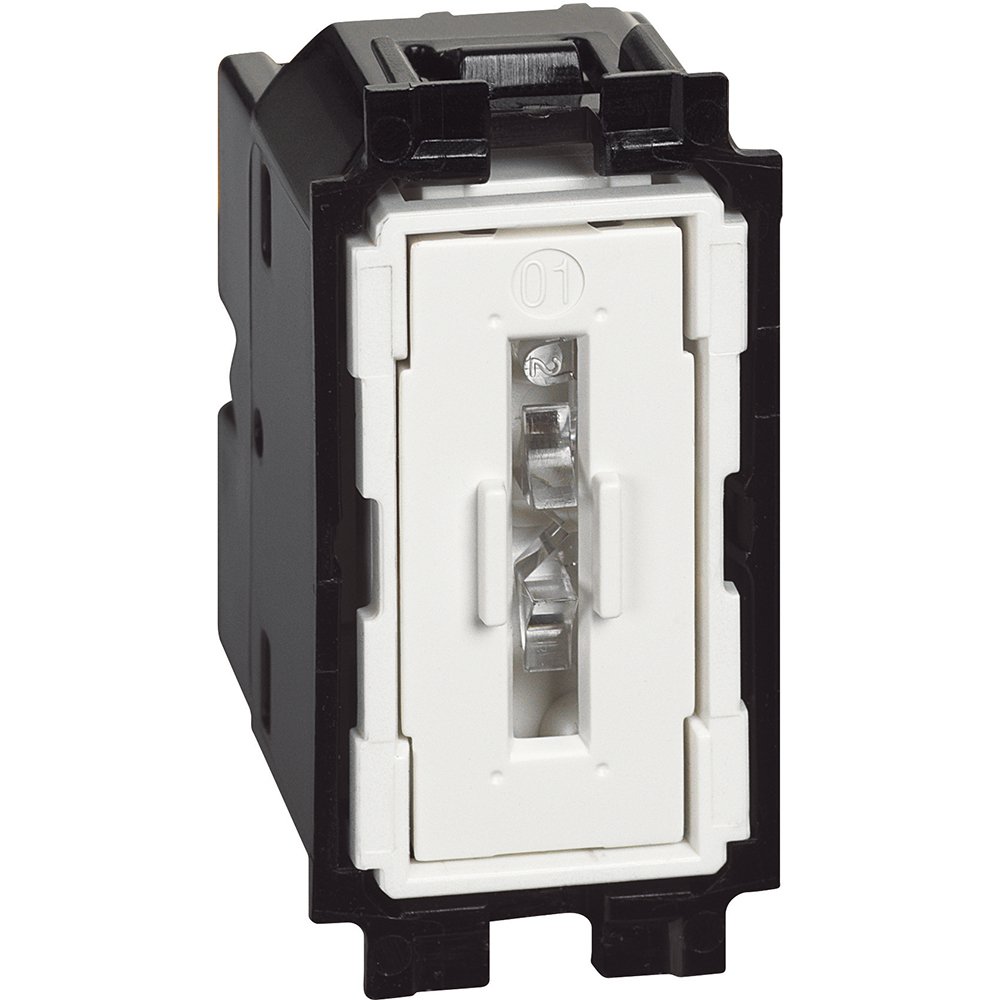 Intrerupator cu revenire 10A iluminabil 1 modul Bticino Living Now K4005, alb, negru