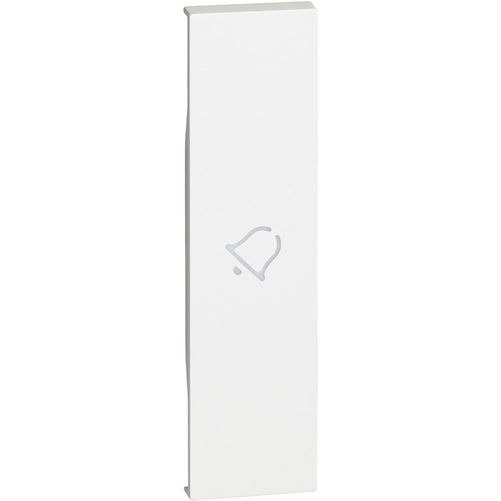 Tasta iluminabila simbol sonerie 1 modul Bticino Living Now KW01D, alb