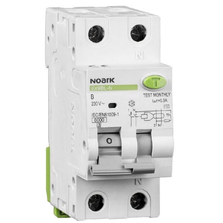 Intrerupator automat diferential RCBO 1P+N 6A/30mA tip AC curba B Noark 107619