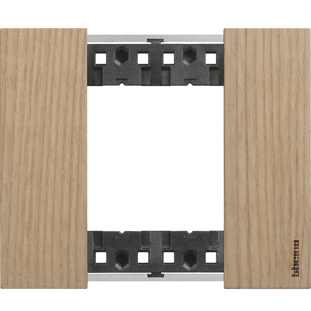 Rama ornament 2 module Bticino Living Now KA4802LM, stejar