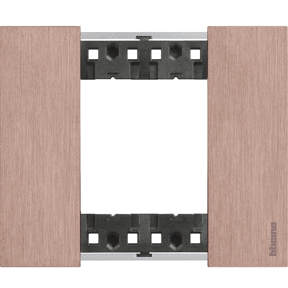 Rama ornament 2 module Bticino Living Now KA4802ZM, cupru