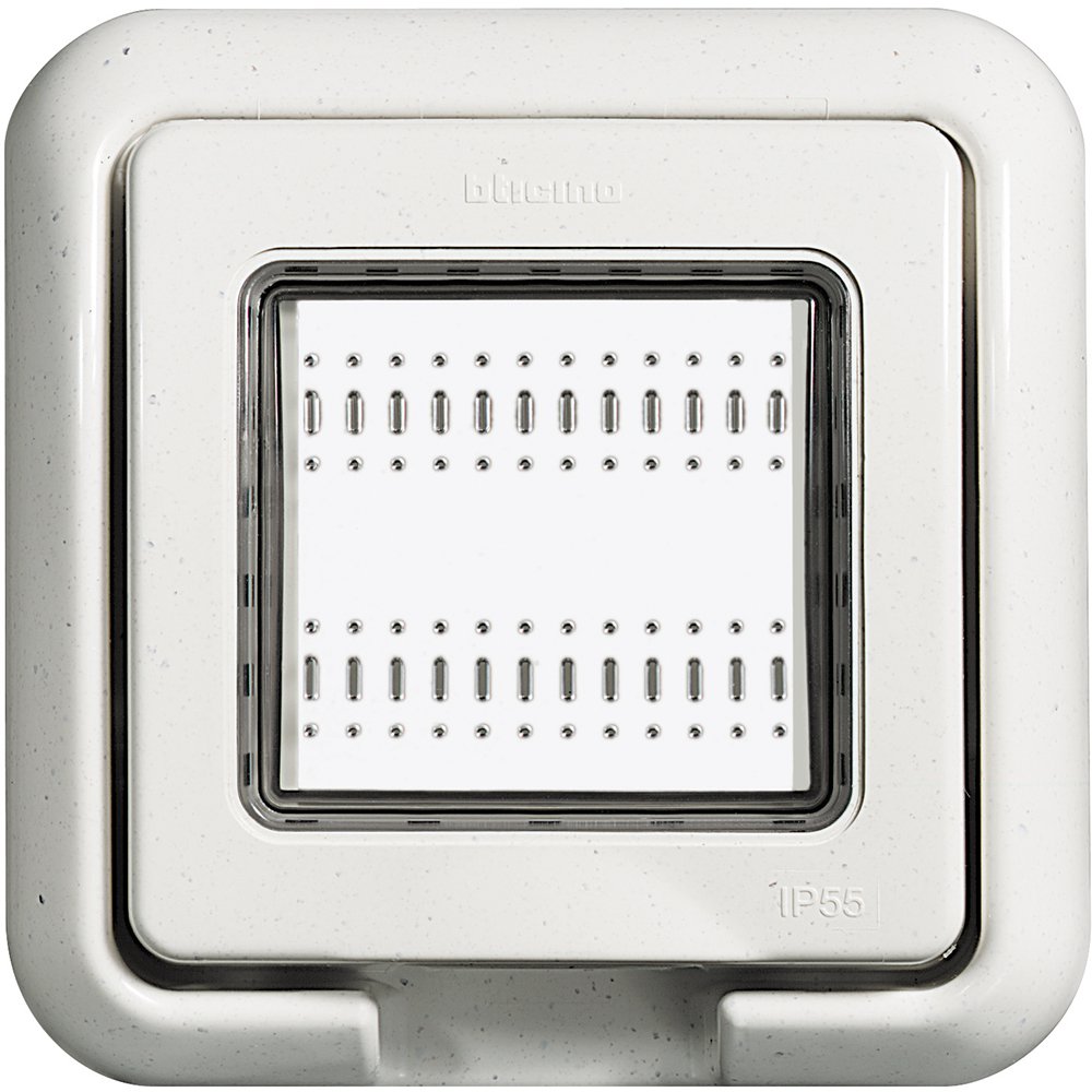 Placa ornament 2 module IP55 Bticino Living Light 24602N, alb
