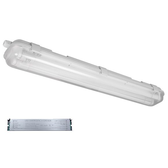 Corp de iluminat BELLA cu tuburi led (1200mm) 2X18W 6200K 6500K IP65 + kit de emergenta Elmark 9BM218LEDCWE