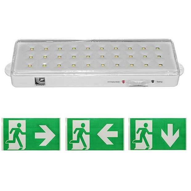Lampa exit permanenta pentru evacuare de urgenta 30 LED, 180lm, autonomie 7 ore, IP20 Adeleq 19-915/P